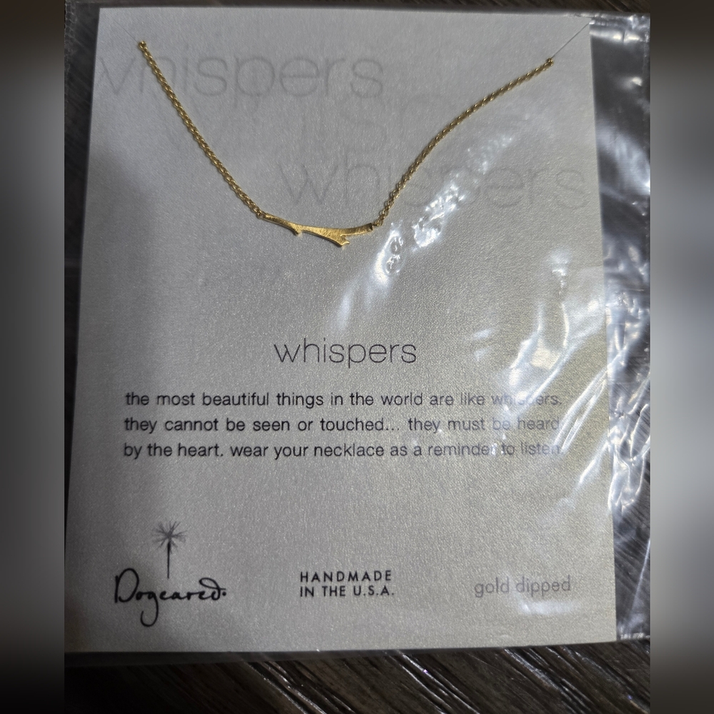 Dogeared Whispers Branch Gold dipped necklace